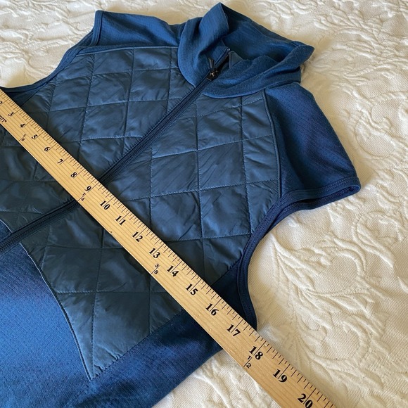 ICEBREAKER MerinoLOFT Ellipse Full Zip Vest Women M Blue Midweight Merino EUC - Picture 10 of 13